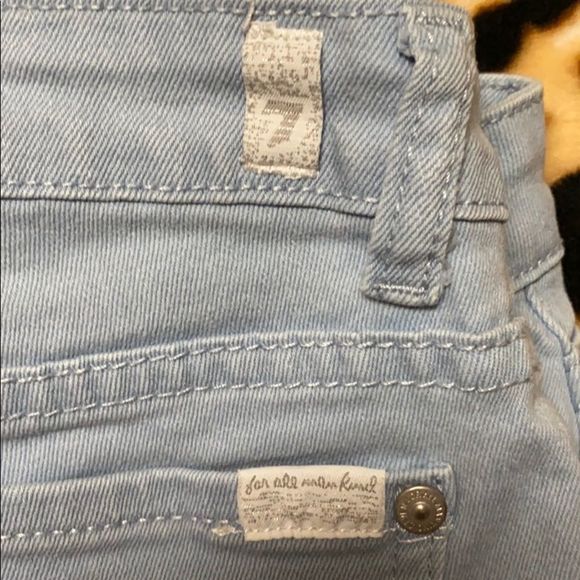 •7 FOR ALL MAN KIND•LIGHT WASH DISTRESSED LITTLE GIRLS SHORTS SIZE 12 EUC - Picture 5 of 7